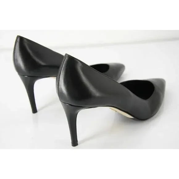 Gucci Black Leather Brooke Pointy Toe Heel Pumps Size 38.5 New $635 Women's
